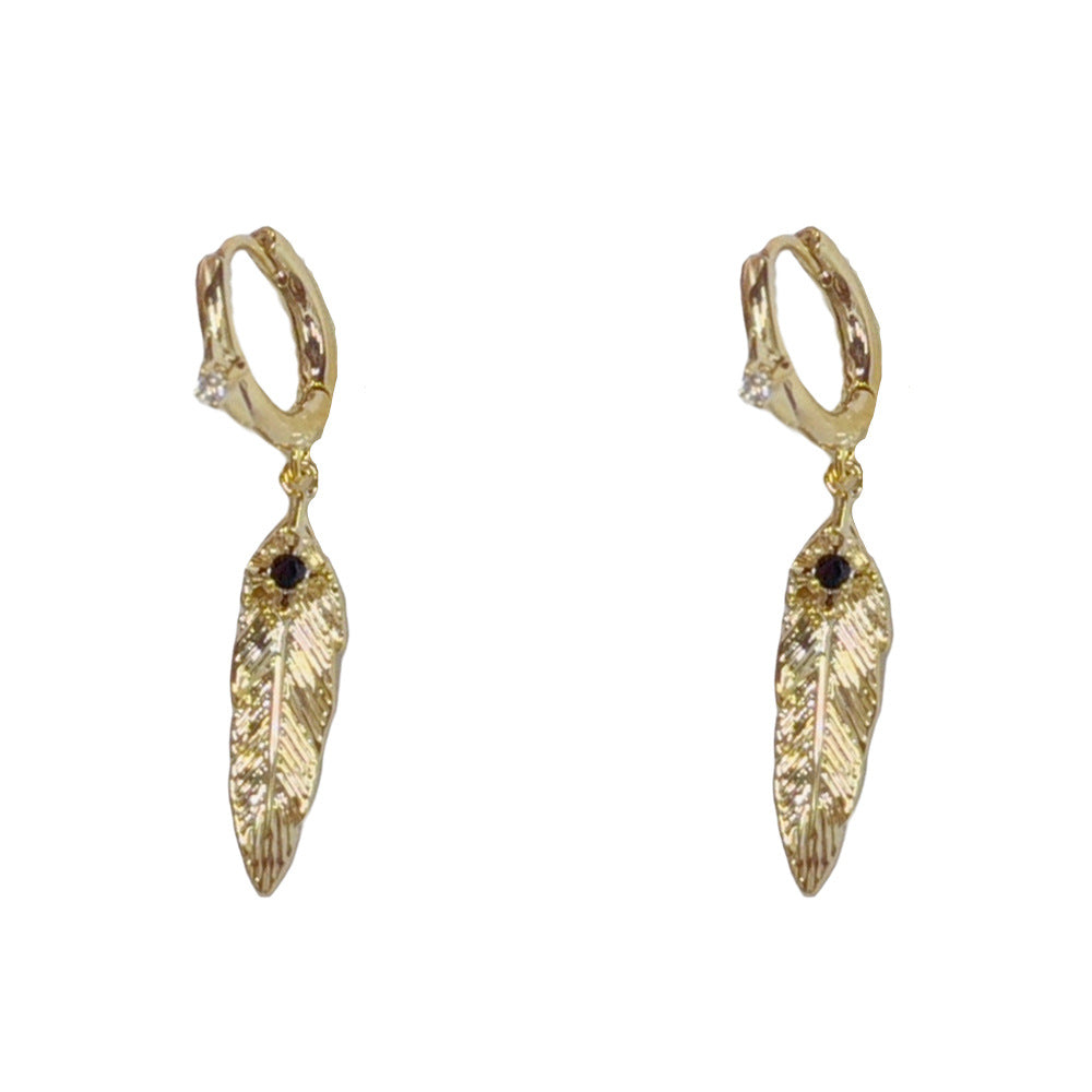 Eaioncol Feather Tassel Hoop Earrings 14K Gold & Silver Plated