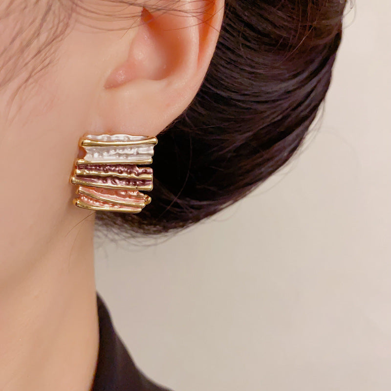 Luxury Thin-Coated Irregular Geometric Earrings – Elegant Design