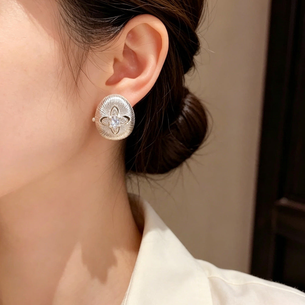 Eaioncol Four Leaf CZ Teardrop Earrings 18K Gold & Silver Plated