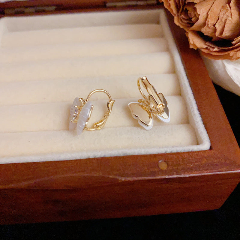 Luxury Mother-of-Pearl Butterfly Ear Cuff Earrings – Elegant Design