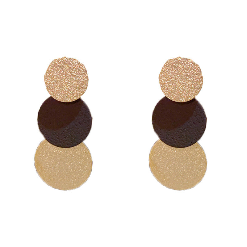 Luxury Matte Color-Block Disc Tassel Drop Earrings – Exaggerat Design