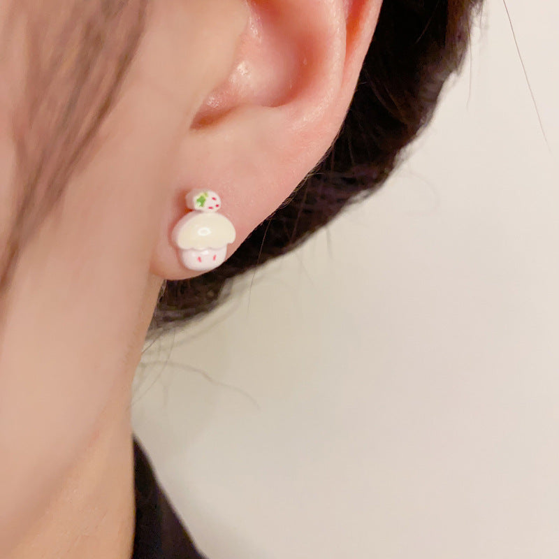 Colorful Animal & Milk Tea Girl Set Earrings - Cute Chic Design