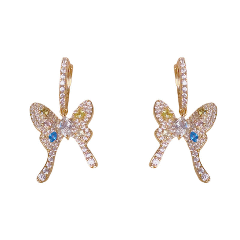 Elegant Full-Zircon Butterfly Ear Cuff Earrings – Animal Design