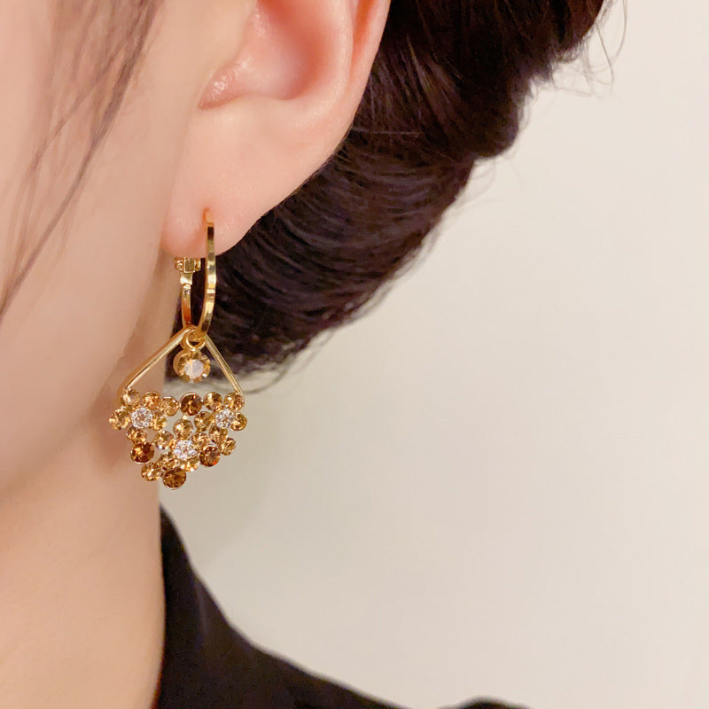 14K Gold-Plated Zircon Teardrop Earrings - Radiant Elegance Design