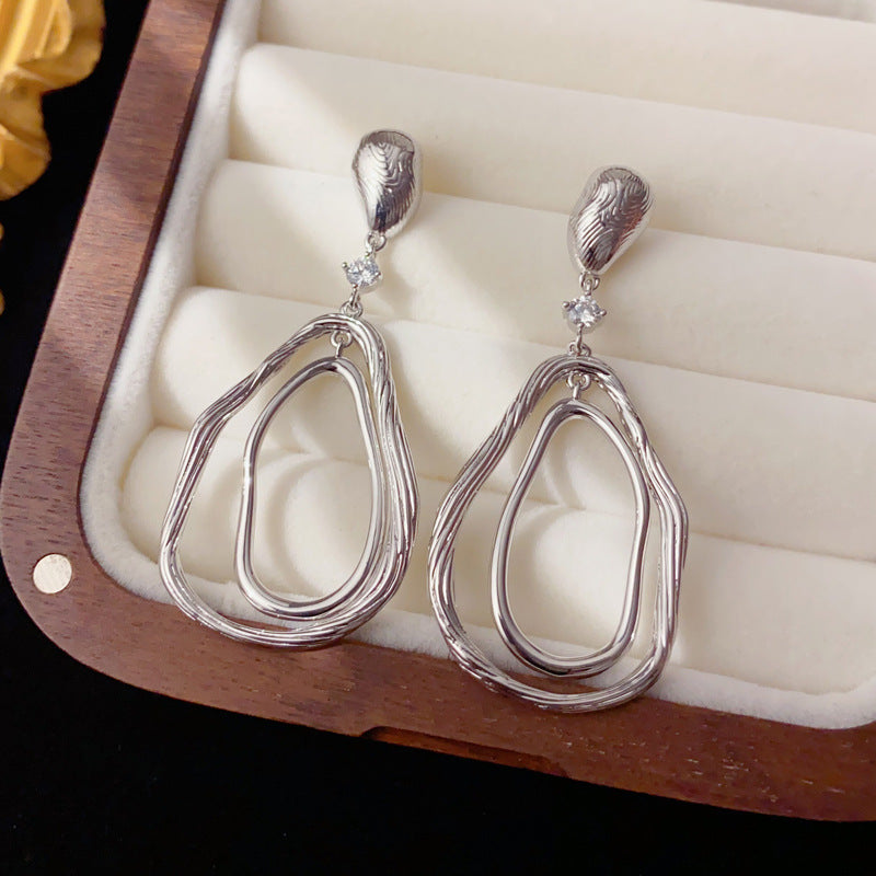 Luxury Irregular Geometric Metal Drop Earrings – Elegant Design