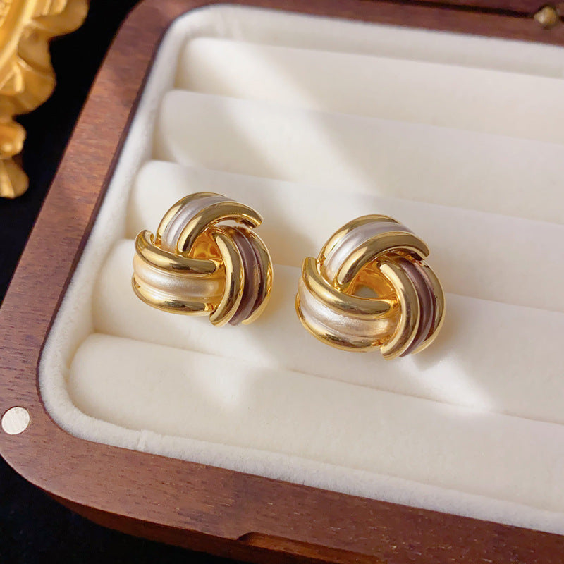 Luxury Thin-Coated Geometric Triangle Stud Earrings – Elegant Design