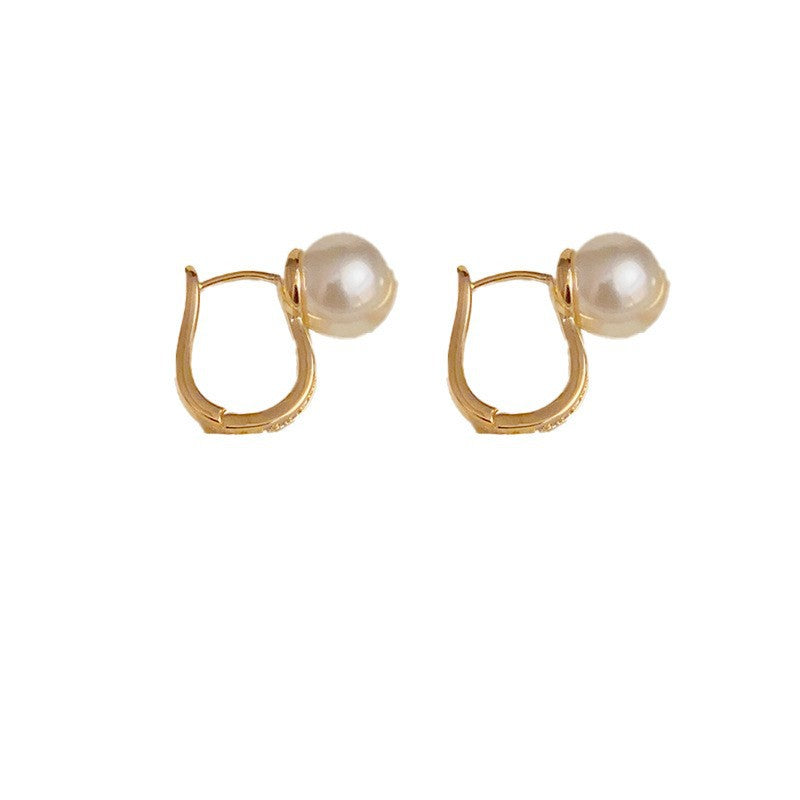 14K Gold Pearl & Silver Pearl Earrings - Chic Elegance Design