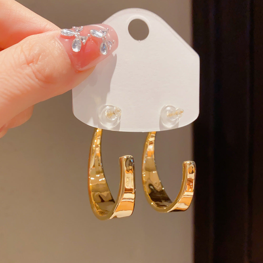 Eaioncol Geometric Hoop Earrings 14K Gold Plated