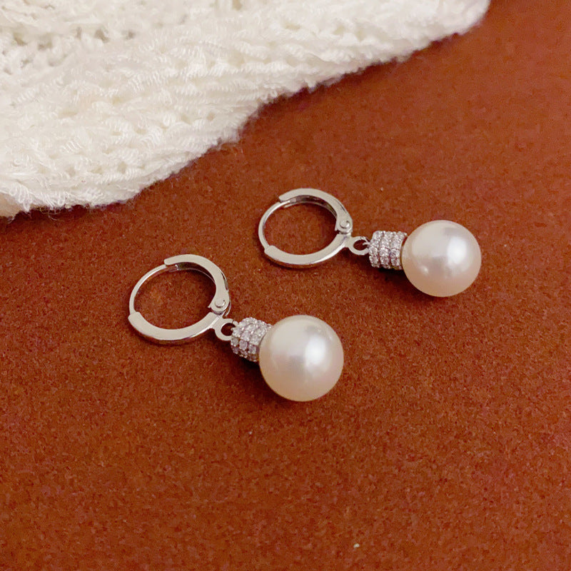 14K Gold-Plated Pearl Tassel Drop Earrings – Elegant Minimalist Design