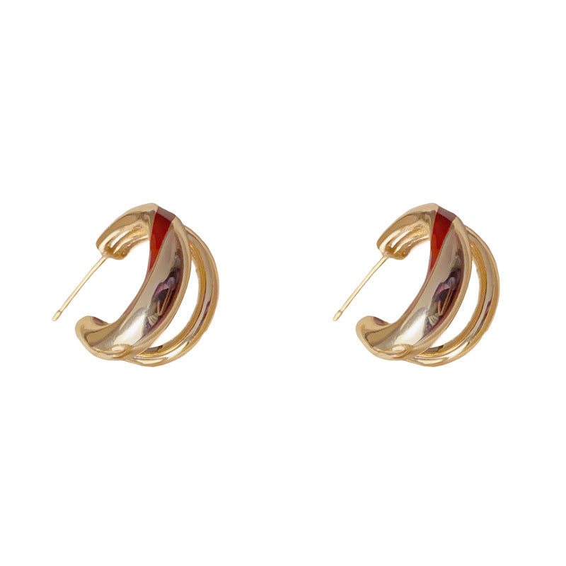 Elegant Double-Layer Geometric Hoop Earrings – Minimalist Design