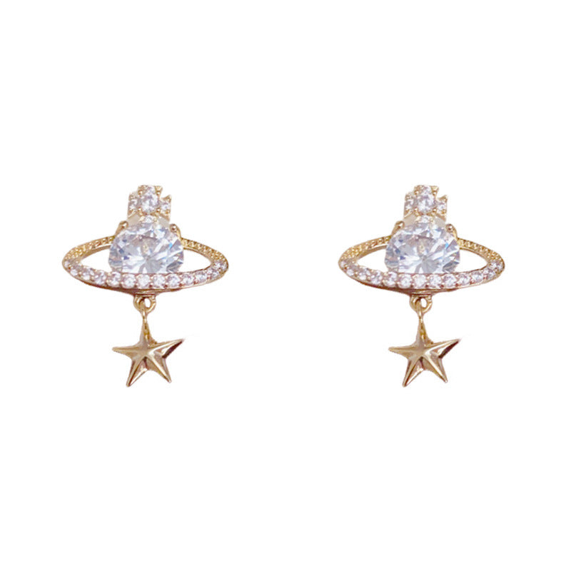 Luxury Zircon Star Stud Earrings – Elegant Design