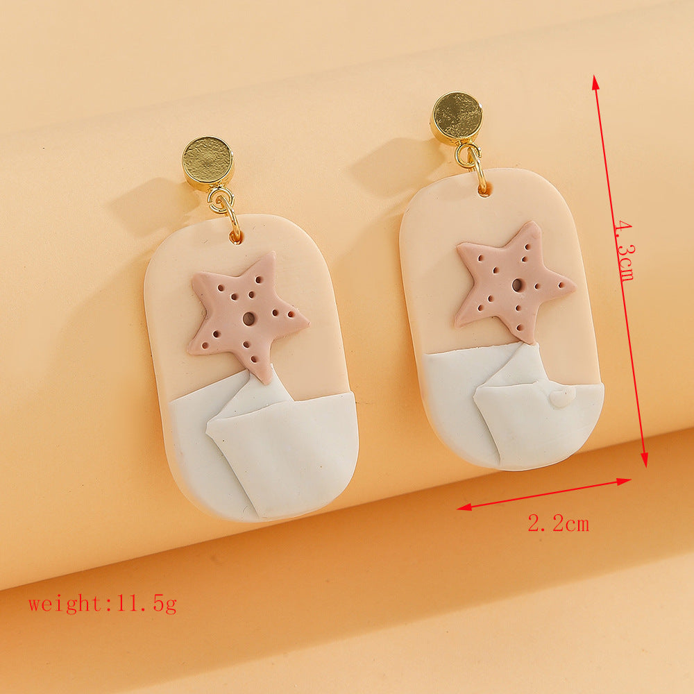 Elegant Handmade Marine Animal Clay Stud Earrings – ECO Design