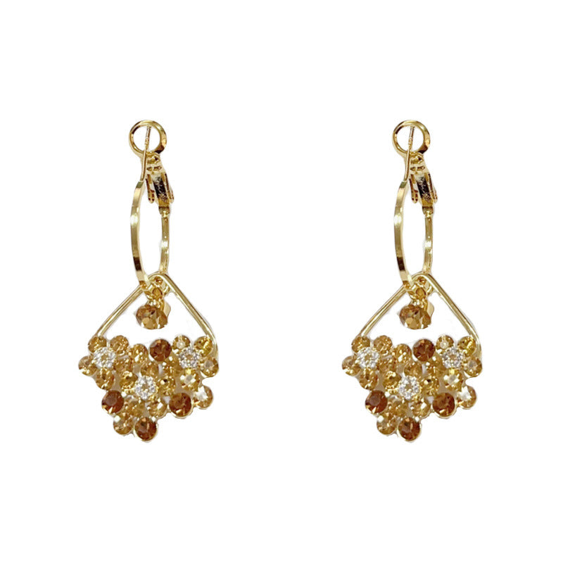 14K Gold-Plated Zircon Teardrop Earrings - Radiant Elegance Design