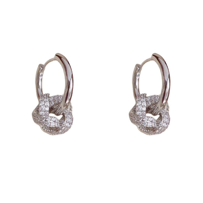 Luxury Full-Zircon Wrapped Circle Ear Cuff Earrings – Geometric Design