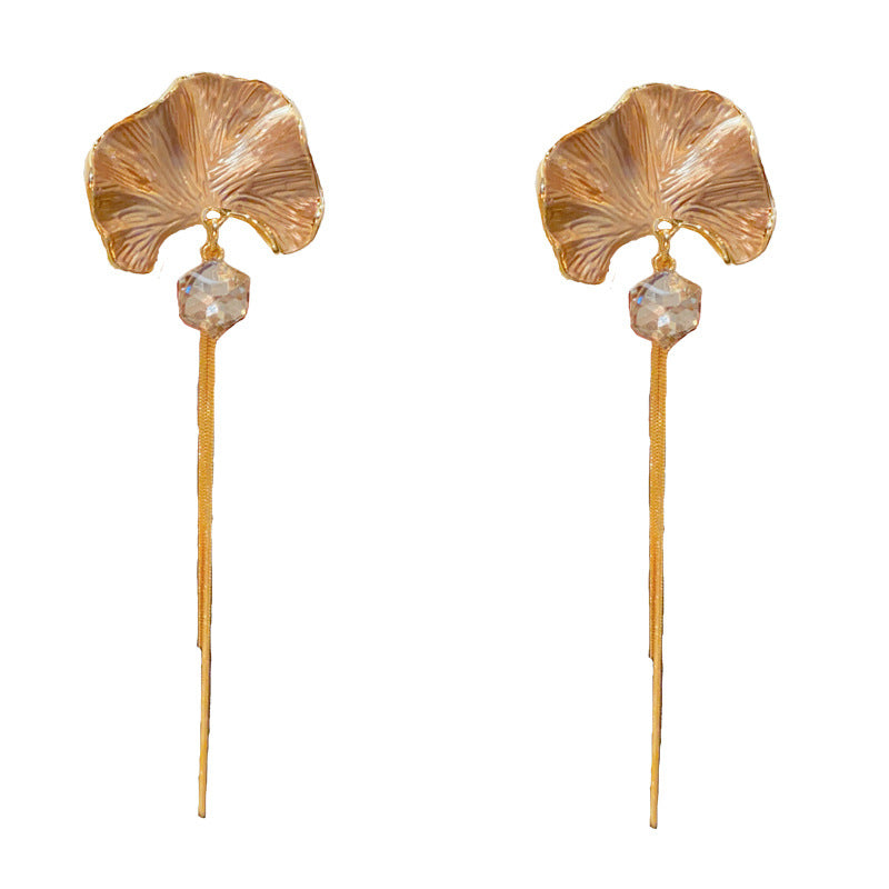 Elegant Fan-Shaped Square Zircon Tassel Drop Earrings – Fringe Design