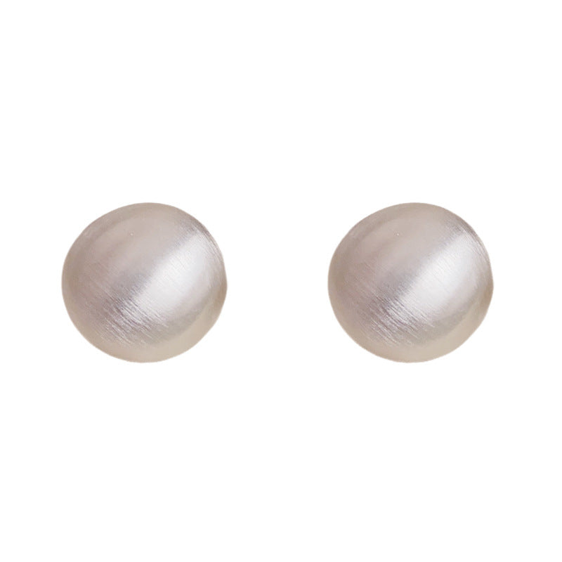 Luxury Brushed Metal Round Stud Earrings – Geometric Design