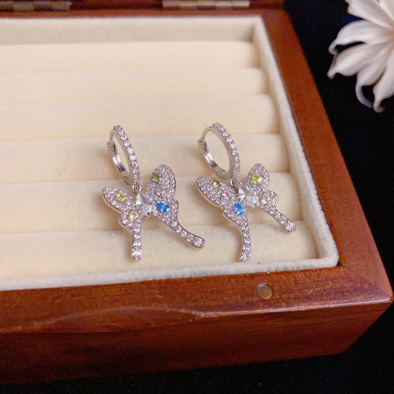Elegant Full-Zircon Butterfly Ear Cuff Earrings – Animal Design