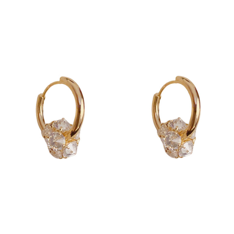 Luxury Zircon Round Ear Cuff Earrings – Geometric Elegant Design