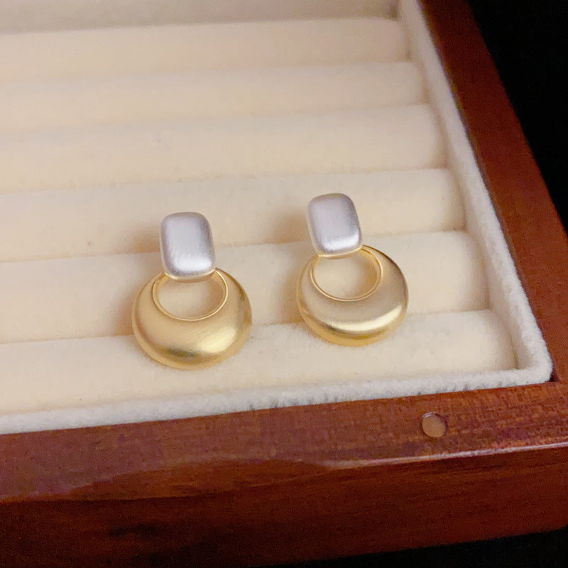 14K Gold-Plated Color-Blocked Hoop Earrings - Chic Minimalist Design