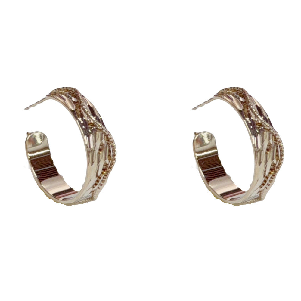 Eaioncol Light Coffee Gold Hoop Earrings 14K Gold Plated