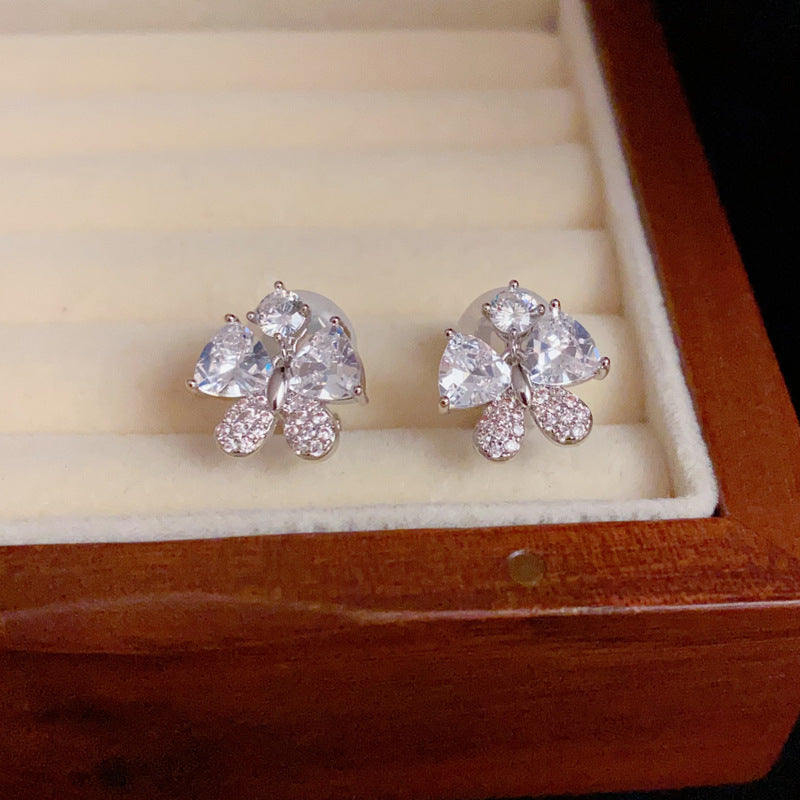 14K Gold Full Zircon Butterfly Ear Clip - Chic Elegance Design