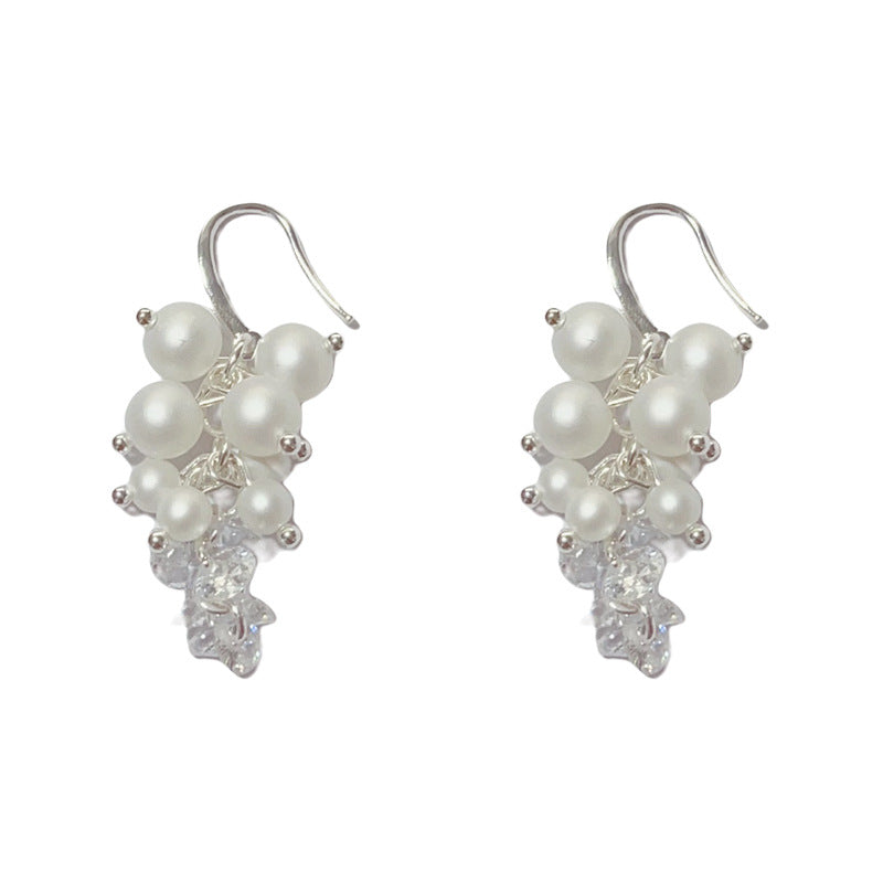 Luxury Zircon Pearl & Crystal String Drop Earrings – Geometric Design