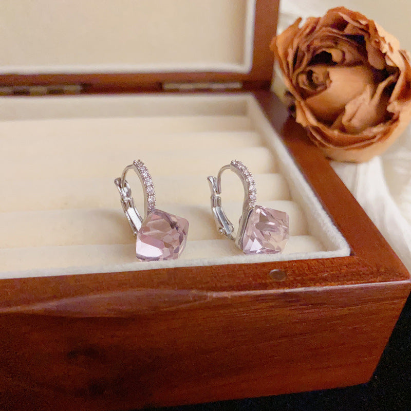 Luxury Square Zircon Geometric Ear Cuff Earrings – Elegant Design