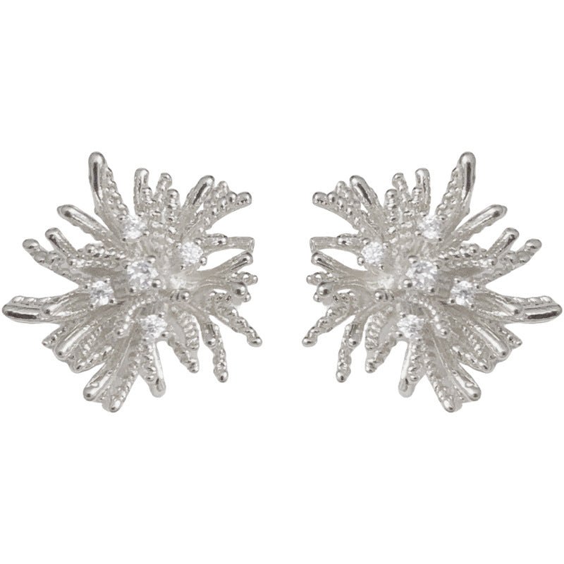 14K Gold Dandelion Firework Stud Earrings – Chic Minimalist Design