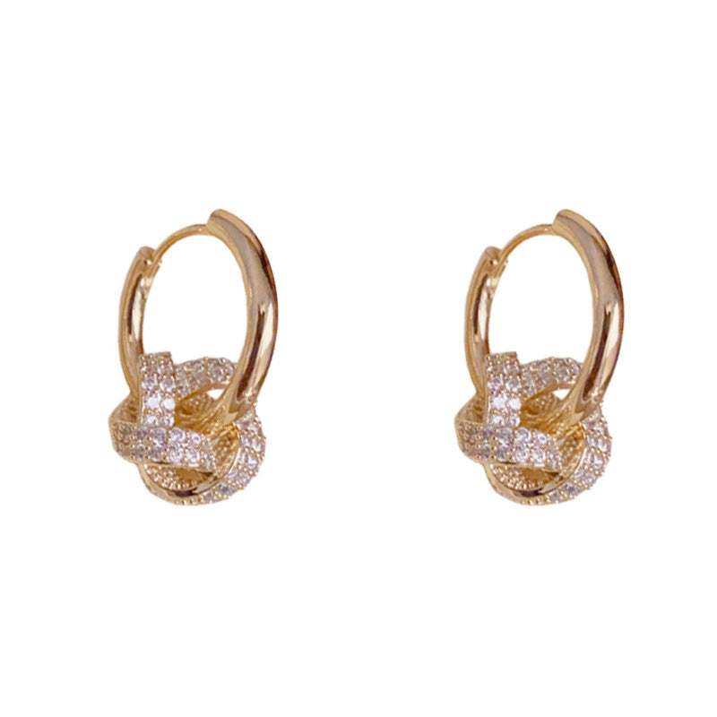Luxury Full-Zircon Wrapped Circle Ear Cuff Earrings – Geometric Design
