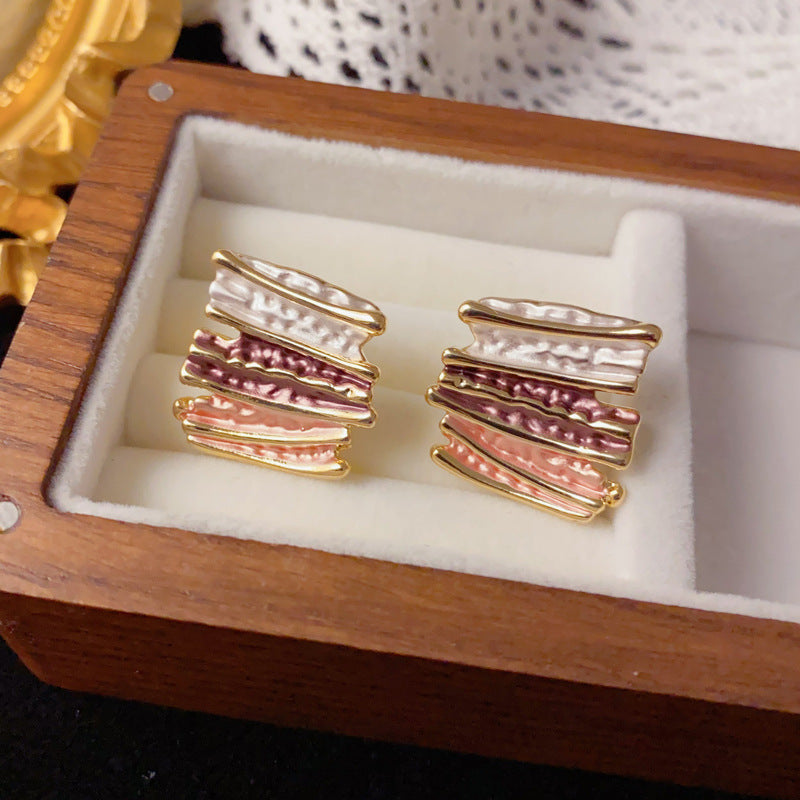 Luxury Thin-Coated Irregular Geometric Earrings – Elegant Design