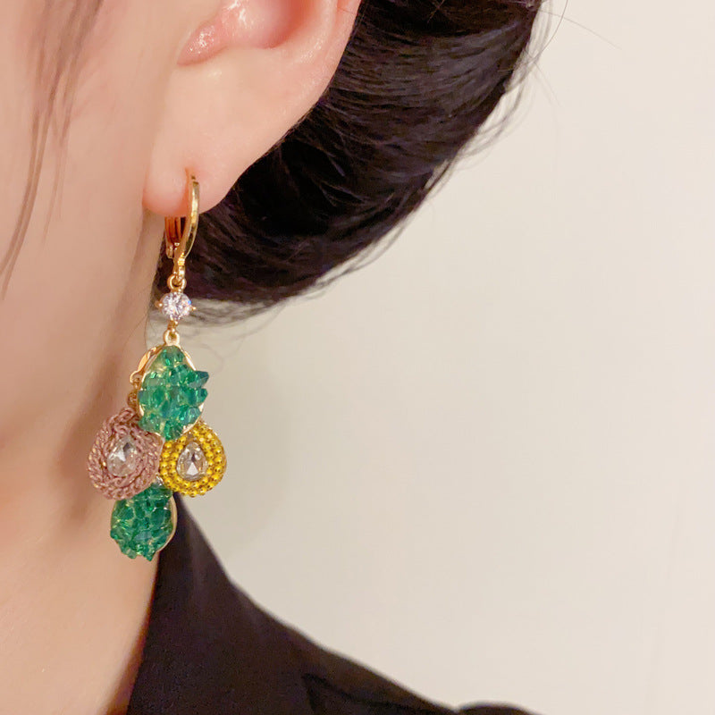 Luxury Colorblock Teardrop Tassel Ear Cuff Earrings – Elegant Design