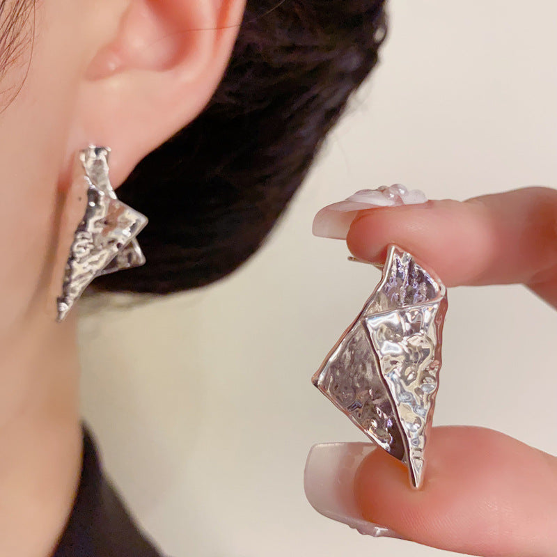 Luxury Metal Irregular Geometric Drop Earrings – Elegant Design