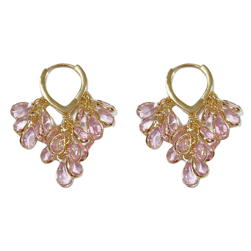 14K Gold-Plated Long Waterdrop Tassel Clip-On Earrings –Elegant Design