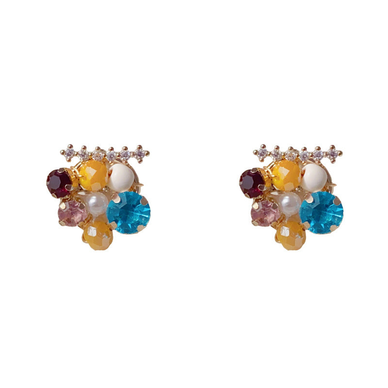 Luxury Handmade Beaded Stud Earrings – Geometric Design