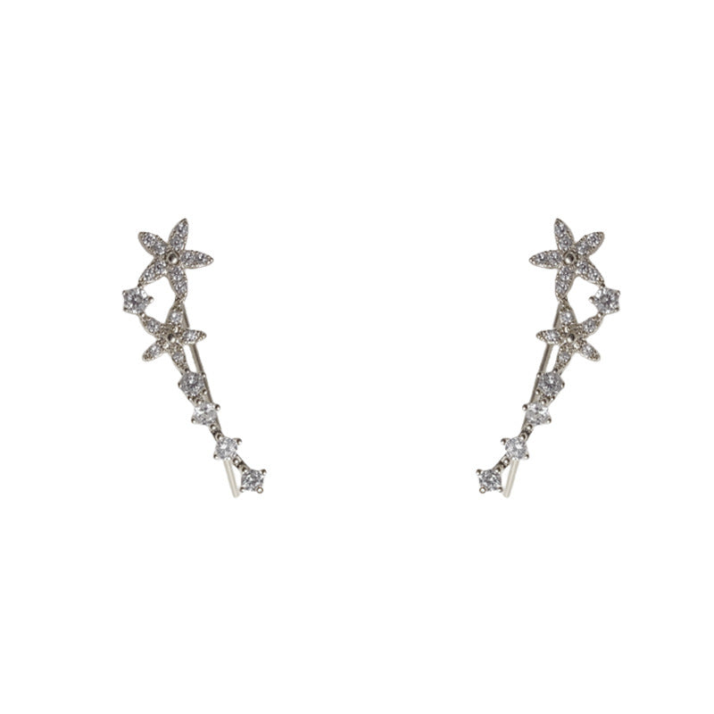 Luxury Full-Zircon Star Ear Climber Earrings – Elegant Design