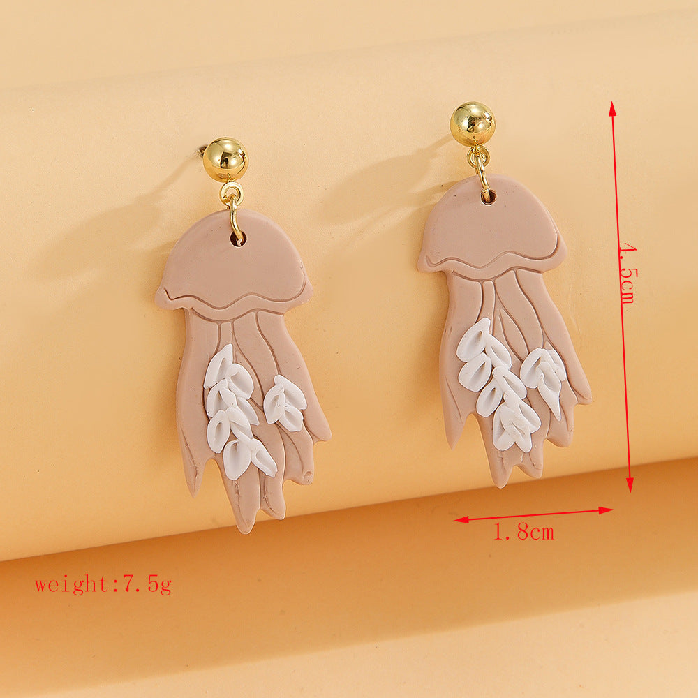 Elegant Handmade Marine Animal Clay Stud Earrings – ECO Design