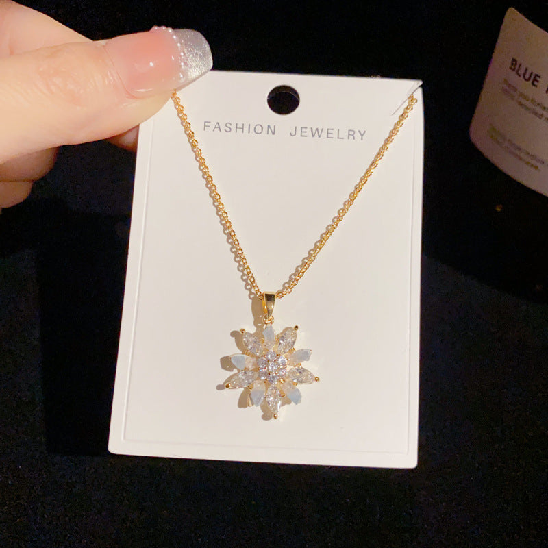 14K Gold-Plated Sparkling Sunflower Jewelry Set– Elegant Floral Design