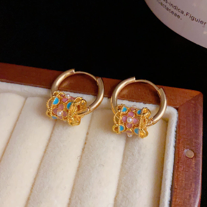 14K Gold Kaleidoscope Pearl Necklace & Earrings Set – Elegant Design