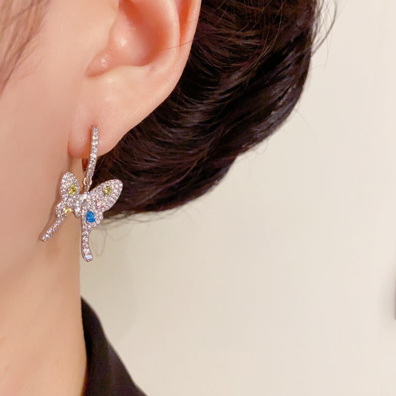 Elegant Full-Zircon Butterfly Ear Cuff Earrings – Animal Design
