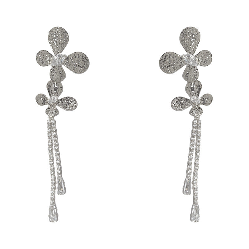 Luxury Zircon Butterfly Tassel Earrings – Elegant Design