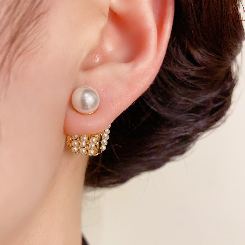 14K Gold-Plated Multi-Way Pearl Earrings – Chic Minimalist Design