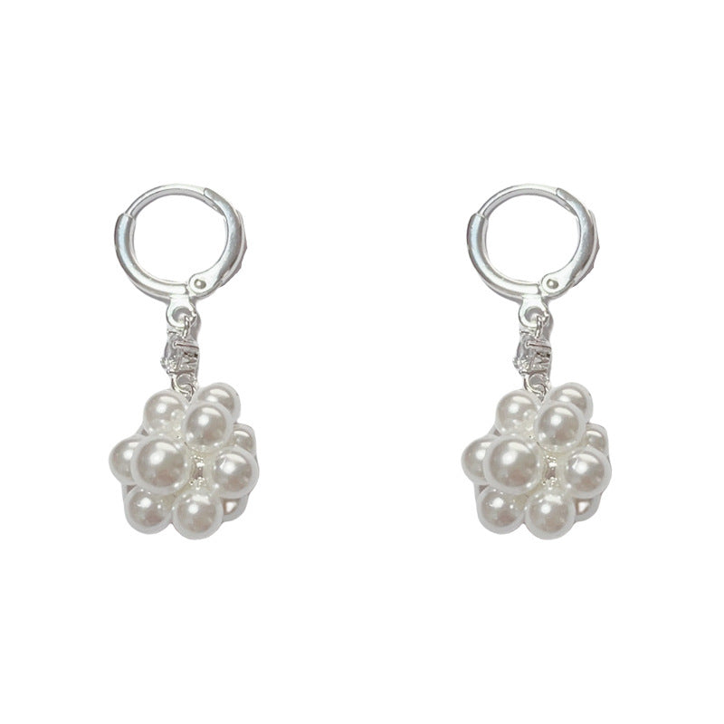 Luxury Pearl Ball Tassel Drop Earrings – Geometric Design