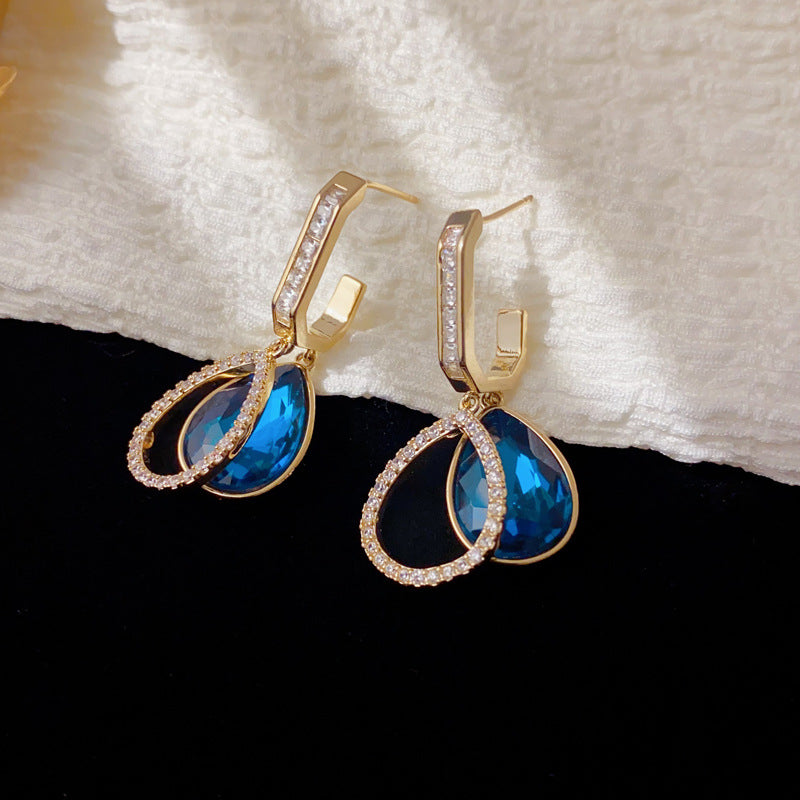Luxury Zircon Teardrop Drop Earrings – Elegant Design