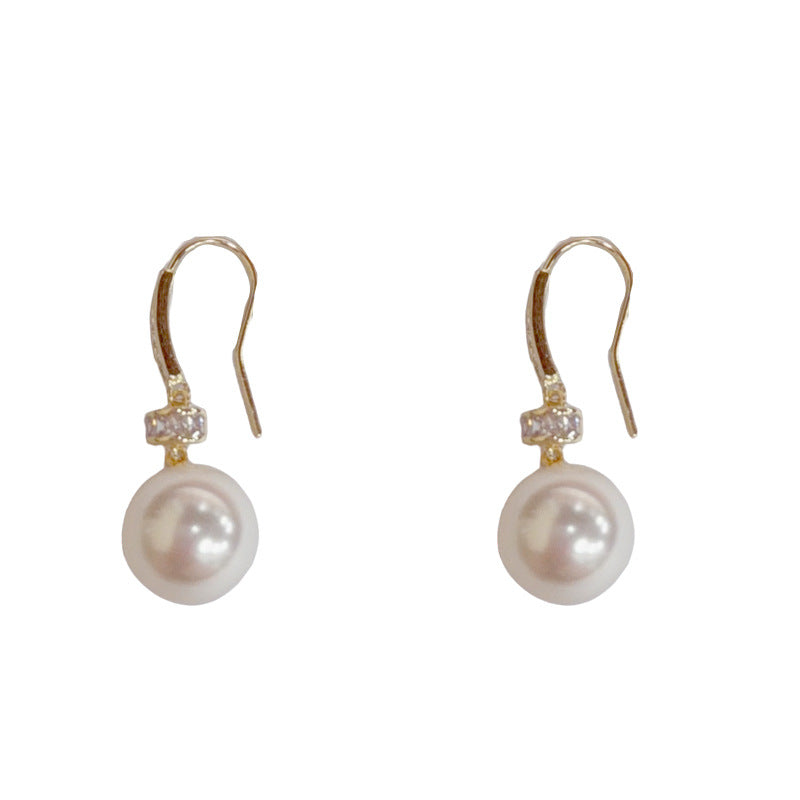 Elegant Zircon Pearl Ear Hooks Dorp Earrings – Minimalist Design