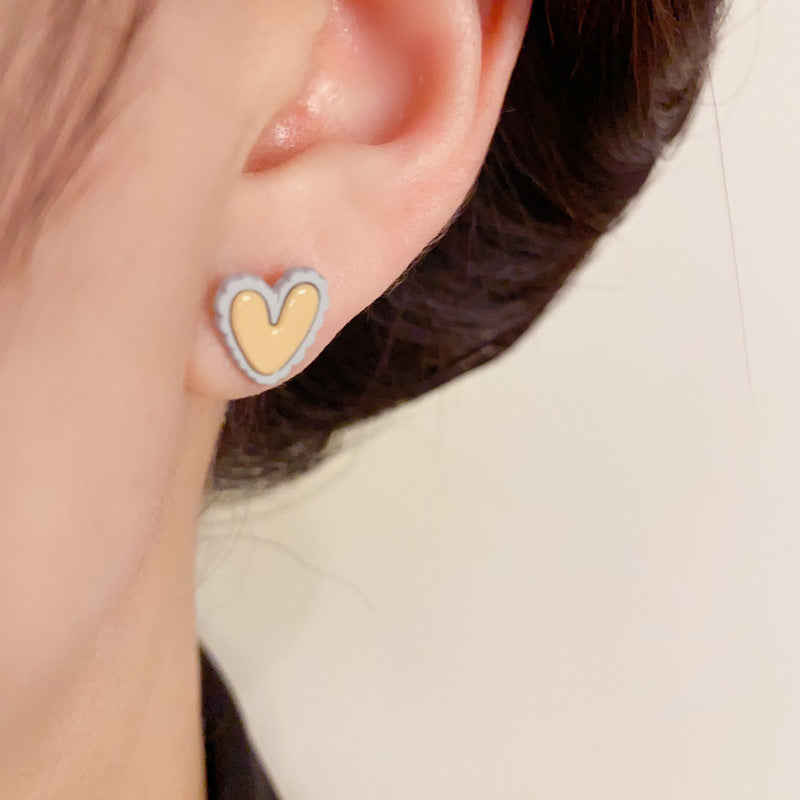 Colorful Butterfly & Heart Set Stud Earrings - Cute Chic Design