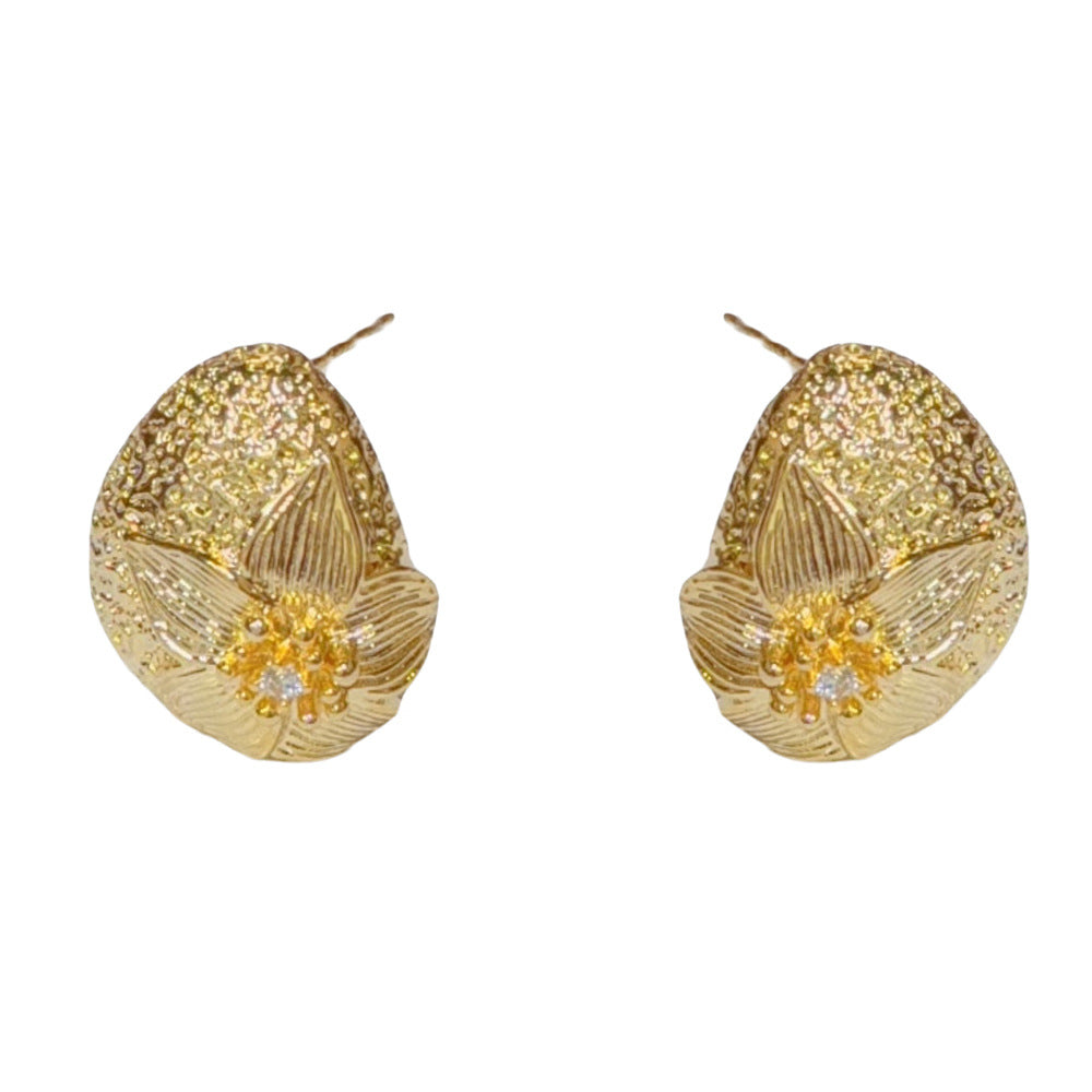 Eaioncol Floral Teardrop Earrings 18K Gold Plated