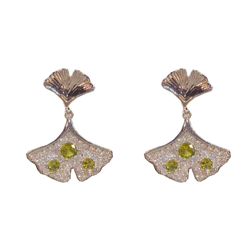 S925 Silver plating Ginkgo Leaf Earrings - Elegant Design