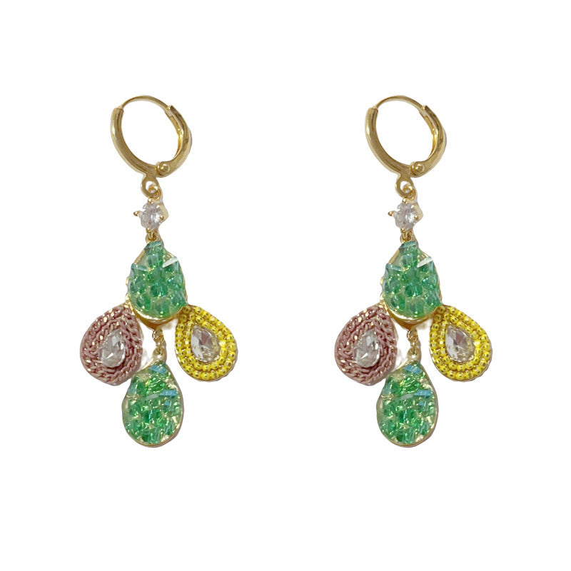 Luxury Colorblock Teardrop Tassel Ear Cuff Earrings – Elegant Design