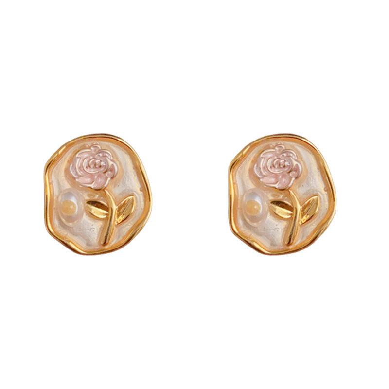 14K Gold-Plated Irregular Tulip Earrings – Elegant Floral Design