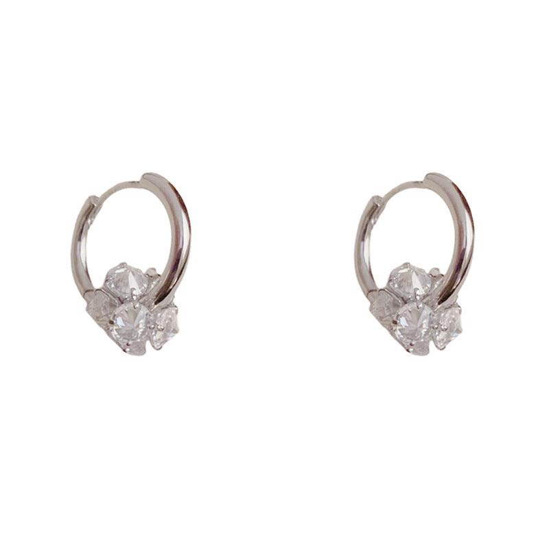 Luxury Zircon Round Ear Cuff Earrings – Geometric Elegant Design